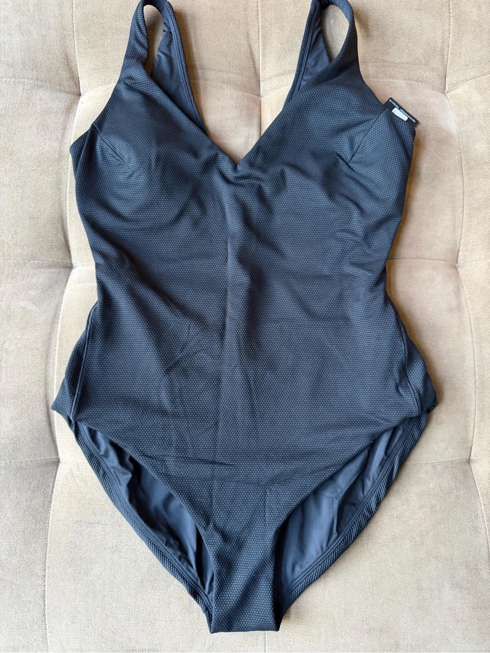 SPANX Black One-Piece Pique Swimsuit *NEW WITH TAGS*